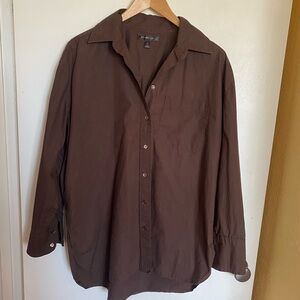 Banana Republic Button-Down Big Shirt Women’s Medium Brown